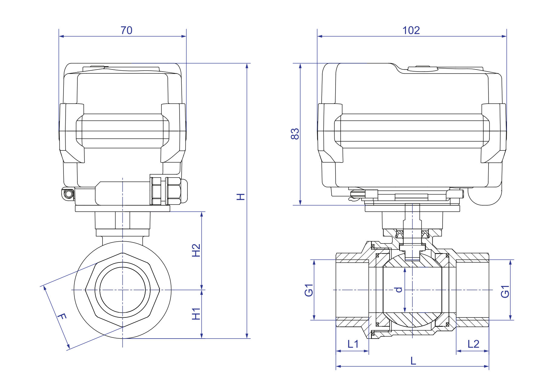 KLD200 2-way full port 200N